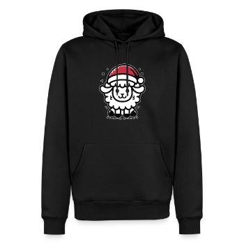Mouton mignon Mouton de Noël - Sweat à capuche Premium bio Homme - noir - Devant - Nico (187cm)