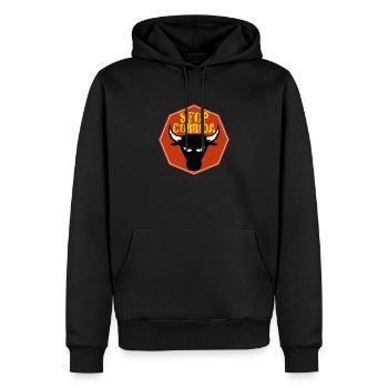 stop corrida - Sweat à capuche Premium bio Homme - noir - Devant - Nico (187cm)
