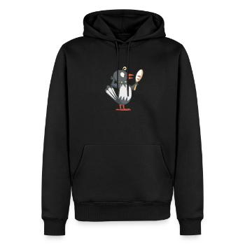 Frau Ester mit Spiegel - Männer Premium Bio Hoodie - Schwarz - Vorne - Nico (187cm)