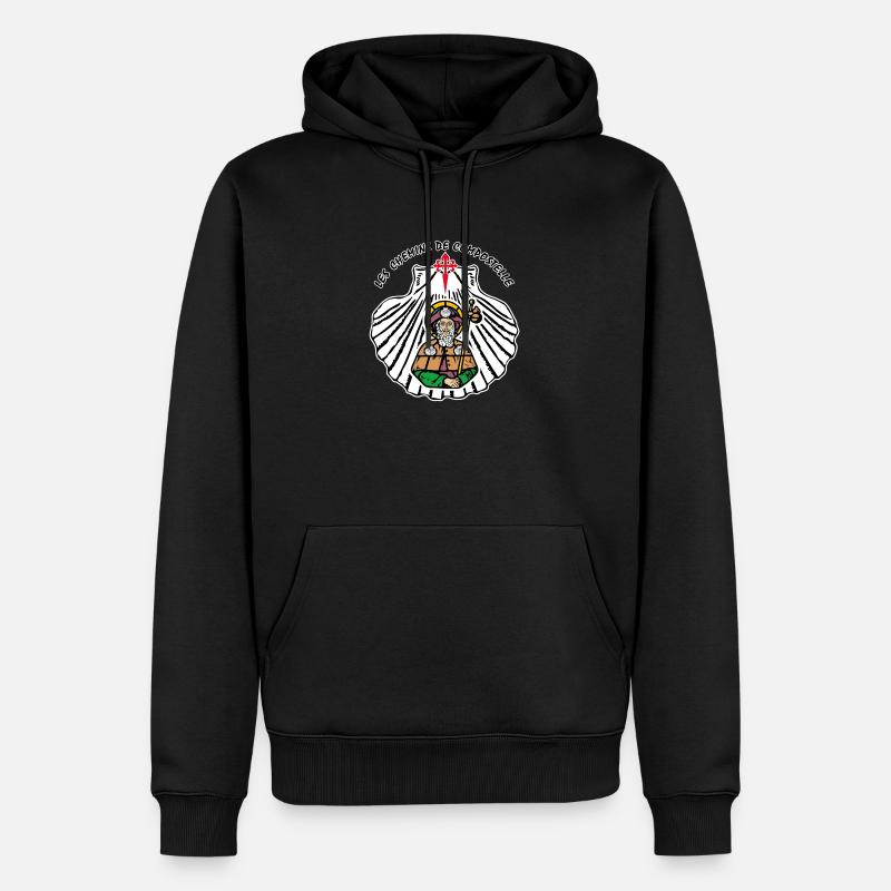 Croix St Jacques 24 - Sweat à capuche Premium bio Homme - noir