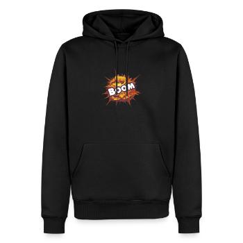 Boom - Männer Premium Bio Hoodie - Schwarz - Vorne - Nico (187cm)