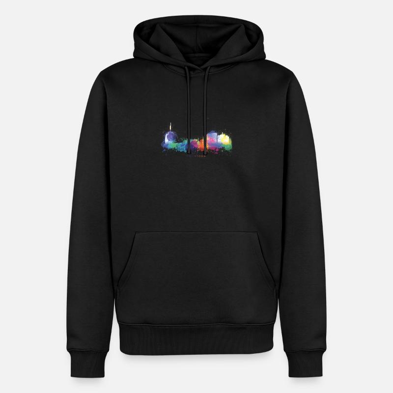 Fischtown Bremerhaven Skyline Sprayed - Männer Premium Bio Hoodie - Schwarz