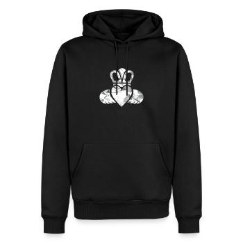 Symboles celtiques Claddagh Ring Couple Idée Cadeau - Sweat à capuche Premium bio Homme - noir - Devant - Nico (187cm)