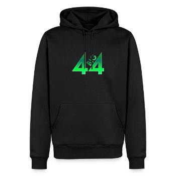 Big 44 - Männer Premium Bio Hoodie - Schwarz - Vorne - Nico (187cm)