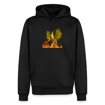 dragon fire fire - Sweat à capuche Premium bio Homme - noir - Devant - Nico (187cm)