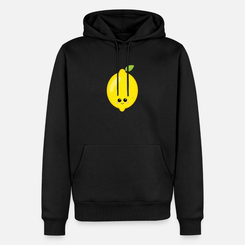 Zitrone - Männer Premium Bio Hoodie - Schwarz