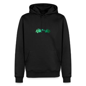 Couple de tortues maories amoureux cadeau vert - Sweat à capuche Premium bio Homme - noir - Devant - Nico (187cm)