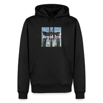 Brooklyn Bridge - Männer Premium Bio Hoodie - Schwarz - Vorne - Nico (187cm)