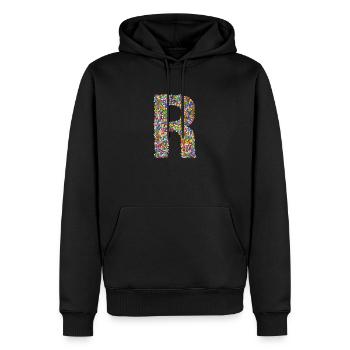 R - Men’s Premium Organic Hoodie - black - Front - Nico (187cm)