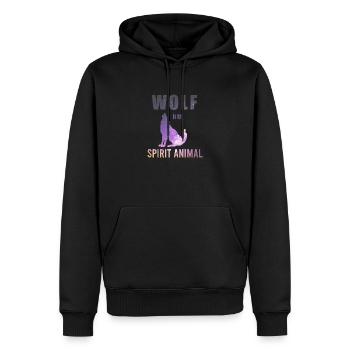 Spiritual Animals Wolf is my spirit Animal Gift - Sweat à capuche Premium bio Homme - noir - Devant - Nico (187cm)