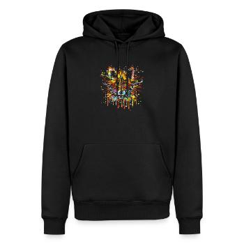 RENARD - Sweat à capuche Premium bio Homme - noir - Devant - Nico (187cm)
