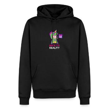 BACK TO REALITY - Sweat à capuche Premium bio Homme - noir - Devant - Nico (187cm)