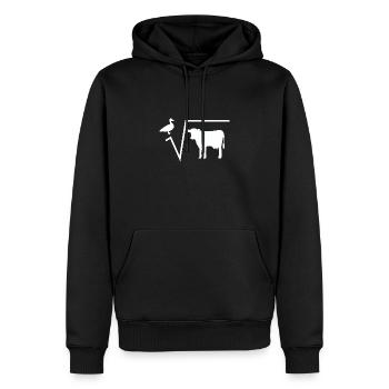 Racine de canard mathématique de vache idée cadeau de professeur de mathématiques - Sweat à capuche Premium bio Homme - noir - Devant - Nico (187cm)