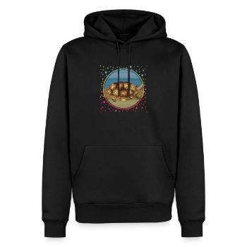 Tortue - Sweat à capuche Premium bio Homme - noir - Devant - Nico (187cm)