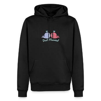 Fisch Zwei Wale haben gerade geheiratet Geschenk - Männer Premium Bio Hoodie - Schwarz - Vorne - Nico (187cm)