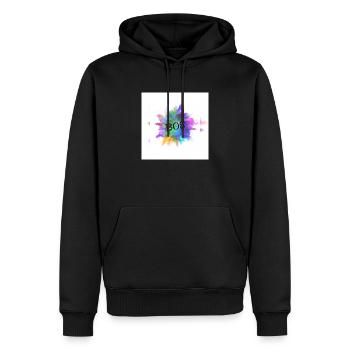 Bos Farbe - Männer Premium Bio Hoodie - Schwarz - Vorne - Nico (187cm)