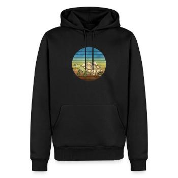 Tortue - Sweat à capuche Premium bio Homme - noir - Devant - Nico (187cm)