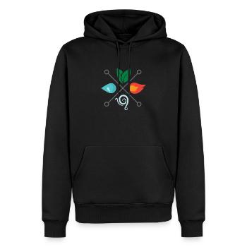 Symbol Vier Elemente Erde Luft Luft Feuer Wasser - Männer Premium Bio Hoodie - Schwarz - Vorne - Nico (187cm)