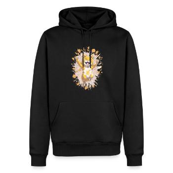 Happy Cat Anime Illustration - Sweat à capuche Premium bio Homme - noir - Devant - Nico (187cm)
