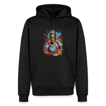 Zombie Comic Illustration - Männer Premium Bio Hoodie - Schwarz - Vorne - Nico (187cm)