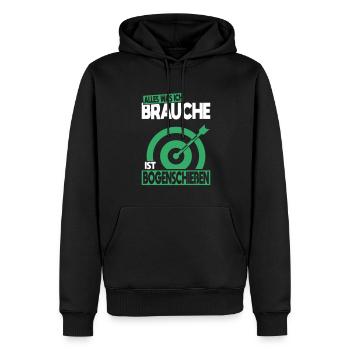 Tout ce dont j’ai besoin, c’est du tir à l’arc - Sweat à capuche Premium bio Homme - noir - Devant - Nico (187cm)