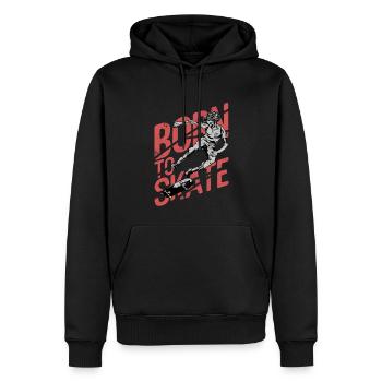 BORN SKATE BOARDER SK8 LONGBOARDER SKATING MOTIFS - Men’s Premium Organic Hoodie - black - Front - Nico (187cm)