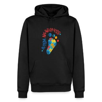 AUTISMUS BEWUSST LIEBE KIND BEGABT SPRUCH MOTIVE - Männer Premium Bio Hoodie - Schwarz - Vorne - Nico (187cm)