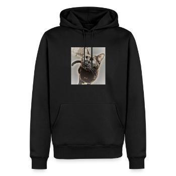 Black Cat - Männer Premium Bio Hoodie - Schwarz - Vorne - Nico (187cm)