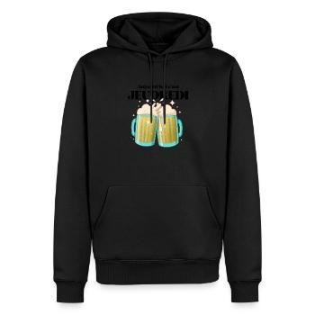 Cadeau humoristique "Aujourd'hui c'est JEUDREDI" - Sweat à capuche Premium bio Homme - noir - Devant - Nico (187cm)