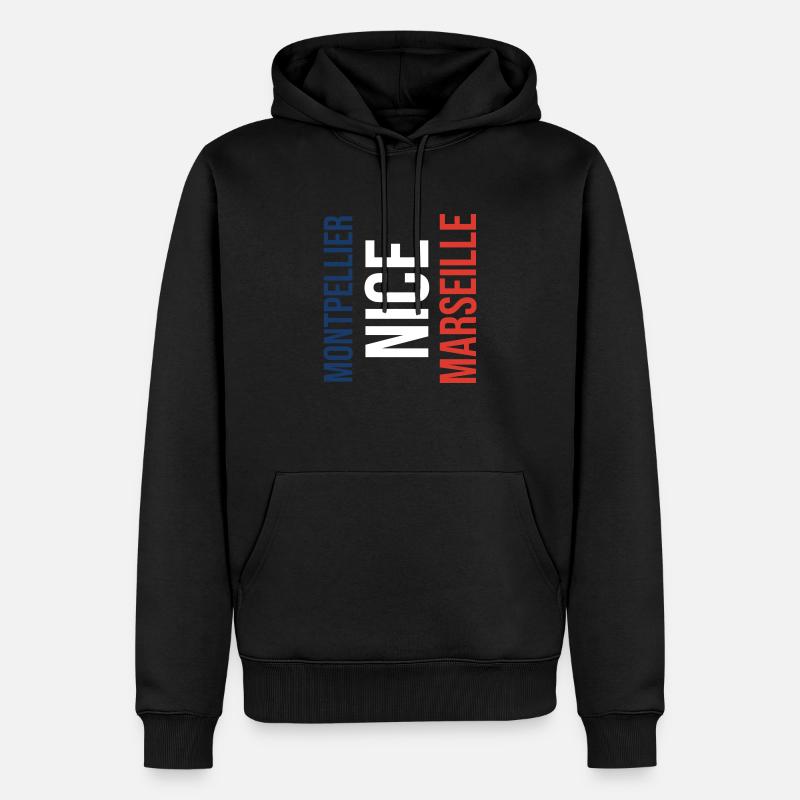 Montpellier Nizza oder Marseille? - Männer Premium Bio Hoodie - Schwarz