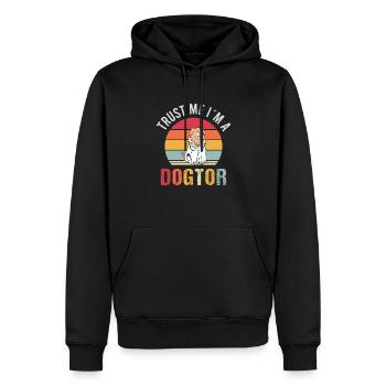 Dogtor Arzt Vintage Veterinary Haustier Sprüche - Männer Premium Bio Hoodie - Schwarz - Vorne - Nico (187cm)