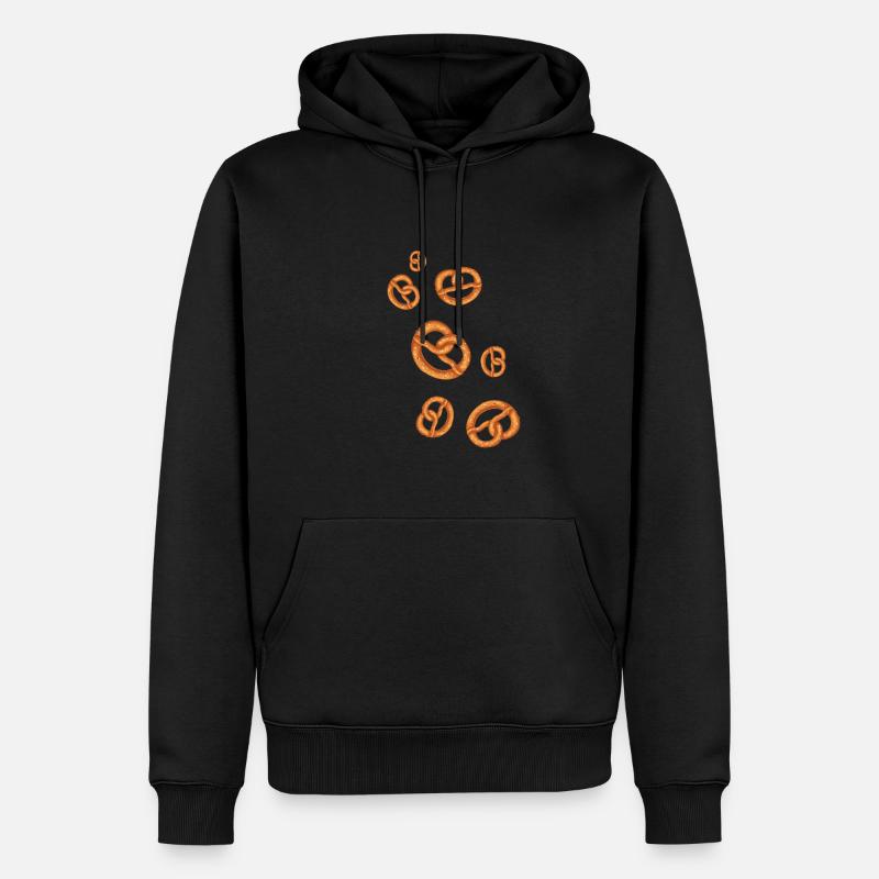 Brezel, Brezeln, Backwaren - Männer Premium Bio Hoodie - Schwarz