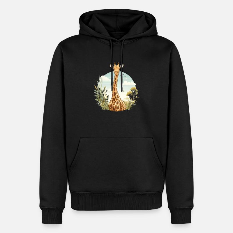 Girafe - Sweat à capuche Premium bio Homme - noir