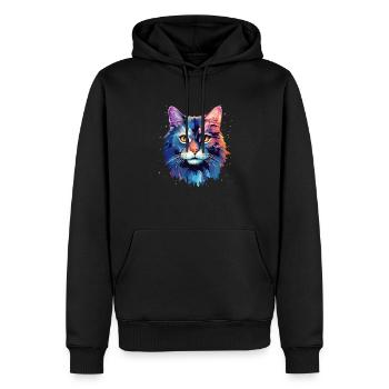 Beau chat pour les fans de chats, cadeau pour chat - Sweat à capuche Premium bio Homme - noir - Devant - Nico (187cm)