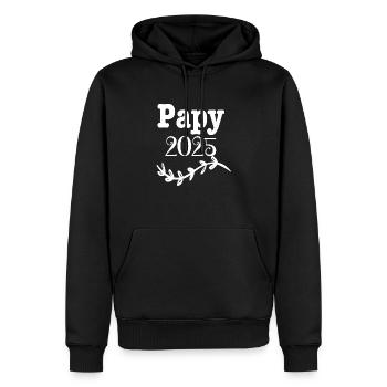 papy 2025 - Sweat à capuche Premium bio Homme - noir - Devant - Nico (187cm)