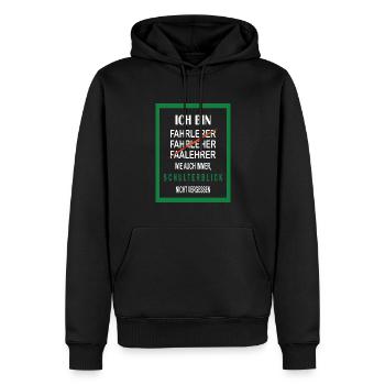 Lustiges Fahrlehrer T-Shirt - Schulterblick Spruch - Männer Premium Bio Hoodie - Schwarz - Vorne - Nico (187cm)