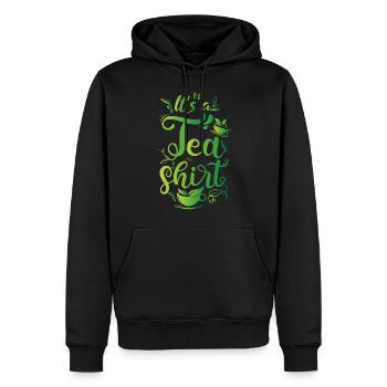 It´s a Tea Shirt - Männer Premium Bio Hoodie - Schwarz - Vorne - Nico (187cm)
