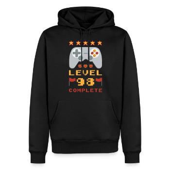 98th Birthday Level 98 Complete - Men’s Premium Organic Hoodie - black - Front - Nico (187cm)