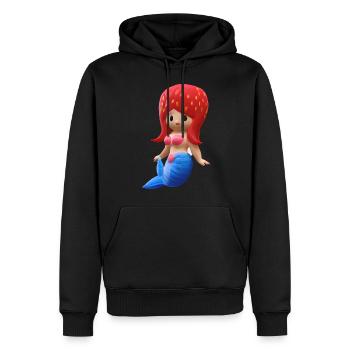 Sirène aux fraises - Sweat à capuche Premium bio Homme - noir - Devant - Nico (187cm)
