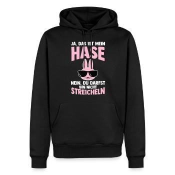 Nagetier Kaninchen Hase - Männer Premium Bio Hoodie - Schwarz - Vorne - Nico (187cm)