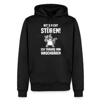 Tiermotiv Dabbing Waschbär - Männer Premium Bio Hoodie - Schwarz - Vorne - Nico (187cm)