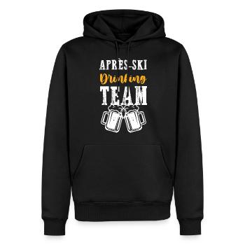 Équipe de boissons après-ski - Sweat à capuche Premium bio Homme - noir - Devant - Nico (187cm)