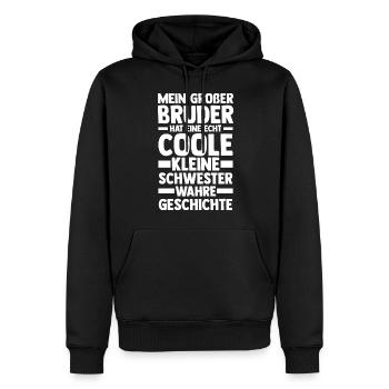 Geschwister Brüder Schwester Bruder - Männer Premium Bio Hoodie - Schwarz - Vorne - Nico (187cm)