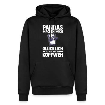 Pandabär Panda - Männer Premium Bio Hoodie - Schwarz - Vorne - Nico (187cm)