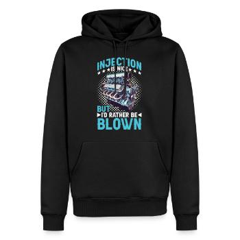 L’injection est agréable mais je préfère être soufflé 15 - Sweat à capuche Premium bio Homme - noir - Devant - Nico (187cm)