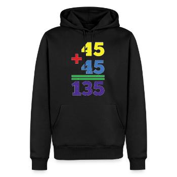45 + 45 = 135 29 - Men’s Premium Organic Hoodie - black - Front - Nico (187cm)