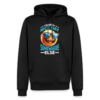 Have A Nice Day Somewhere Else 23 - Men’s Premium Organic Hoodie - black - Front - Nico (187cm)