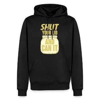 Fermez votre couvercle et pouvez-vous le faire 4 - Sweat à capuche Premium bio Homme - noir - Devant - Nico (187cm)