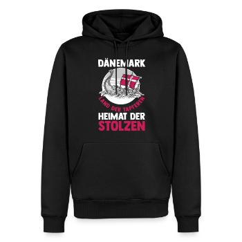 Danois Danemark - Sweat à capuche Premium bio Homme - noir - Devant - Nico (187cm)