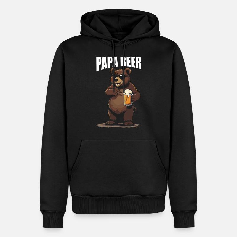 papa bier - Männer Premium Bio Hoodie - Schwarz